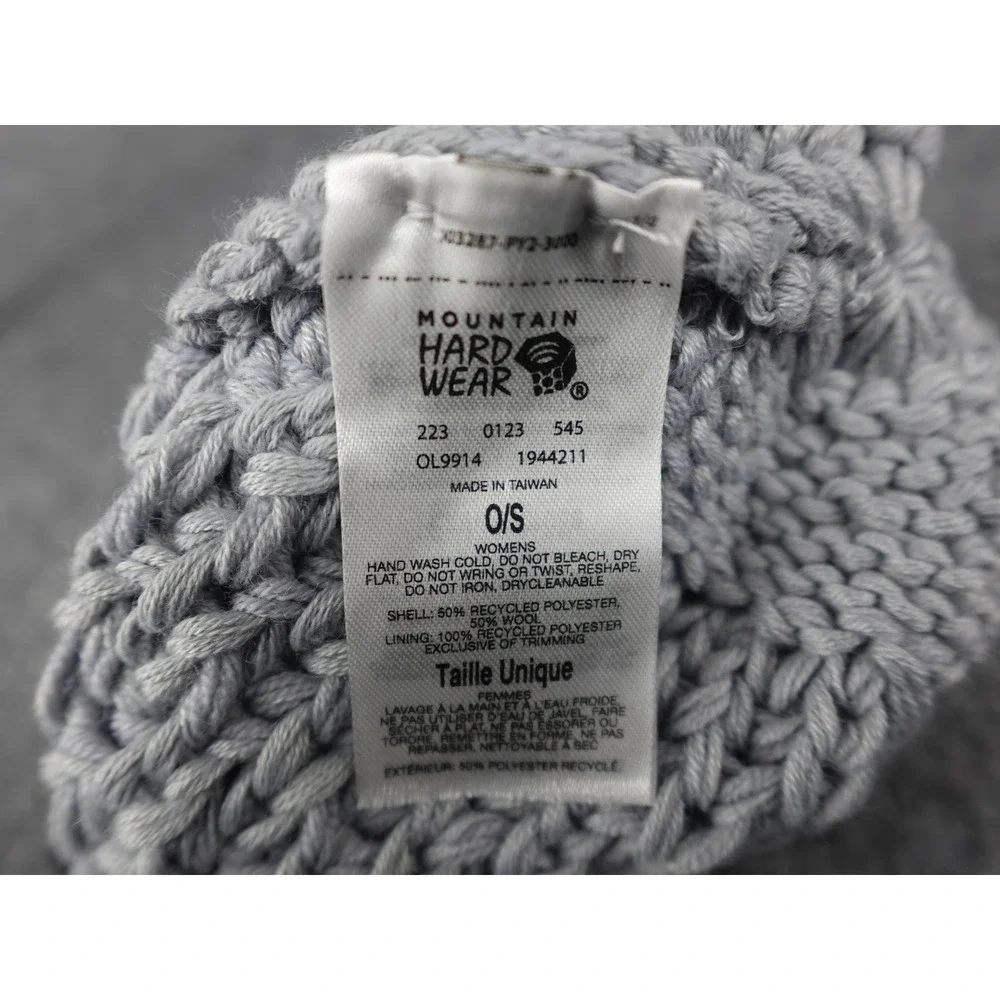 Mountain Hardwear Beanie Womens OS Grey Excellent Wool‎ Blend Chunky Knit Hat